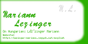 mariann lezinger business card